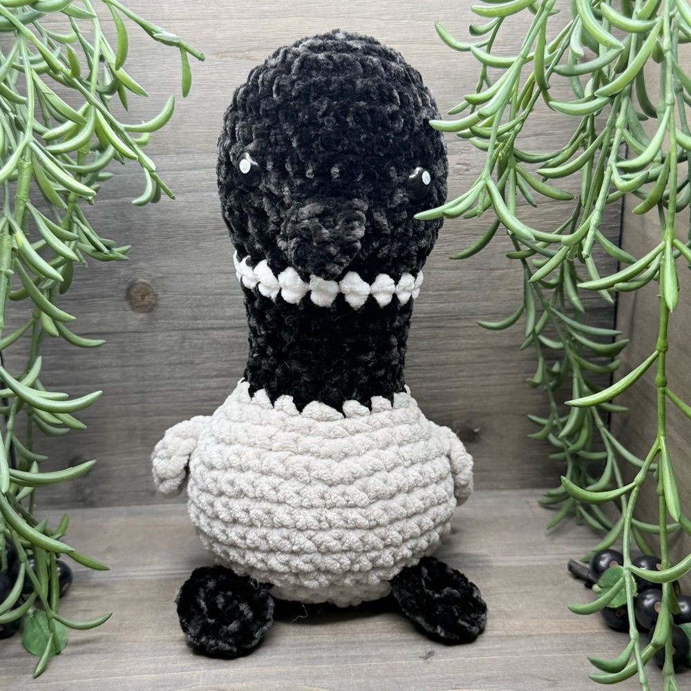 crocheted goose plush
